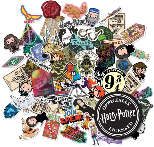 Vista 9 de Conquest Journals - Calcomanías transparentes variadas de Harry Potter, impermeables, resistentes a los rayos UV y a los arañazos, calcomanías