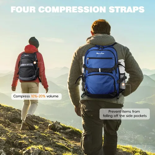 Vista 2 de Seektop Mochila de senderismo plegable de 40 L para mujeres y hombres, mochila de viaje ligera para llevar en el trabajo, negocios, ocio y trabajo