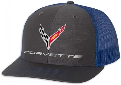 Vista 5 de SR1 Performance C8 Corvette Snapback Hat - Gorra trasera de malla estructurada Chevy