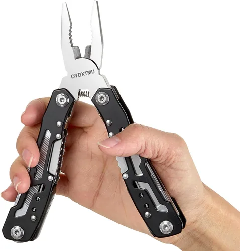 Vista 7 de Mini alicates multiherramienta 25 en 1 para exteriores, equipo EDC portátil con bloqueo de seguridad, funda de nailon, utilidad todo en uno