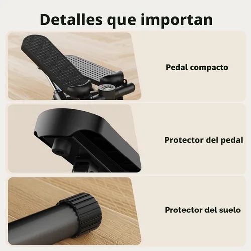 Vista 6 de OLIXIS Steppers para ejercicio en equipo de entrenamiento en casa, mini máquina de ejercicio para personas mayores, stepper de giro con bandas