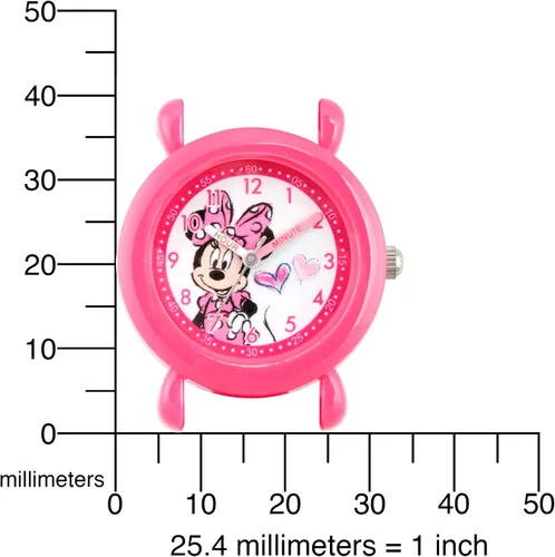 Vista 5 de Disney Minnie Mouse - Reloj analógico de cuarzo para niños, Rosado
