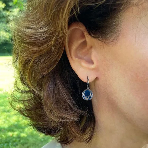 Vista 5 de Handmade Women's Earrings,Recycled Vintage Mason Jar and Vintage lace lever hollowed out rear earrings,earrings for women,jewelry boxes for