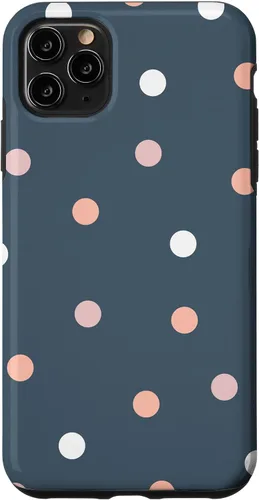 Vista 12 de iPhone 16 Polka Dot Gris Pastel Colorido, Mujeres Y Niñas Funda De Lunares
