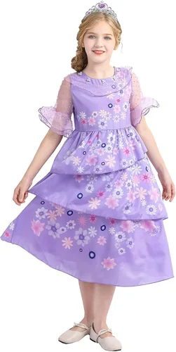 Vista 3 de PURFEEL Vestido mágico de fiesta de disfraces de Halloween para niñas de Isabella