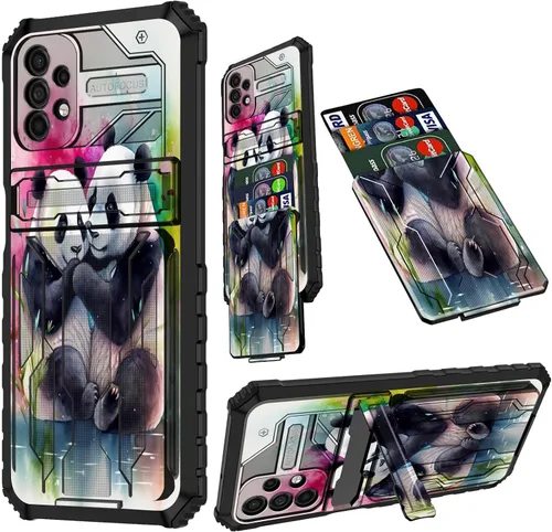 Vista 110 de Funda para Samsung A13 5G, Galaxy A13 5G con tarjetero desmontable atril resistente a prueba de golpes funda protectora para Samsung Galaxy A13 Gato