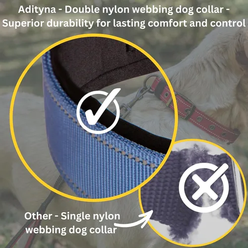 Vista 2 de ADITYNA Collares para perros pequeños, acolchados, de neopreno suave, ultra cómodos, reflectantes, resistentes, color azul