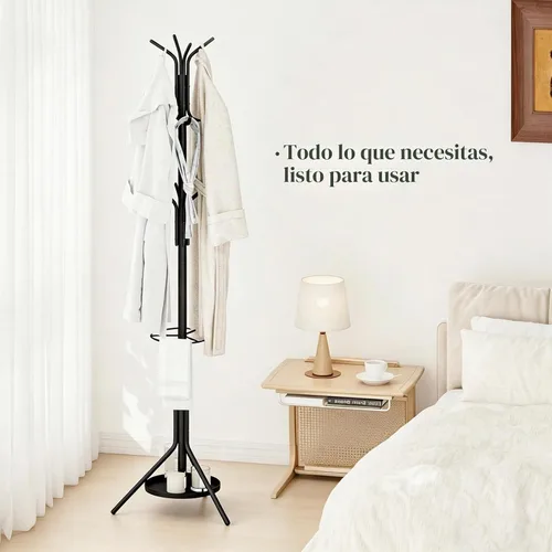 Vista 9 de Kitsanery Perchero independiente, árbol de metal con soporte para paraguas, sombrero y perchero para entrada, pasillo, sala de estar, dormitorio