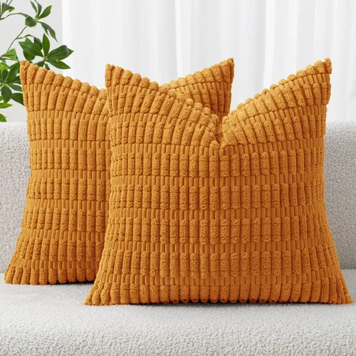 Vista 19 de MIULEE - Paquete de 2 fundas de cojín decorativas de corduroy, modernas y boho, suaves, con rayas, decoración del hogar, sofá, sala de estar, sillón