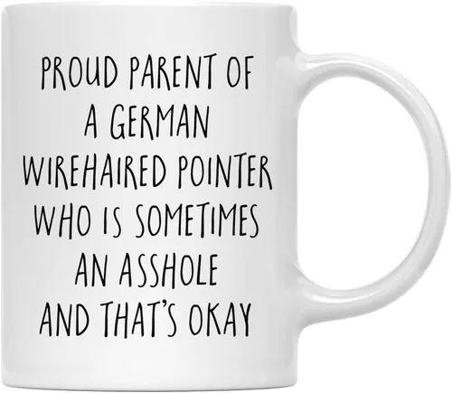 Vista 123 de Andaz Press Funny Dog - Taza de café de 11 onzas, regalo de broma, orgulloso padre de un afenpinscher que es a veces un gilipollas y eso está bien