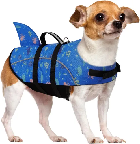 Vista 11 de Queenmore Chaleco Salvavidas para Perros Pequeños XXS, Chalecos Salvavidas para Cachorros para Perros Pequeños, Chaleco Salvavidas para Perros
