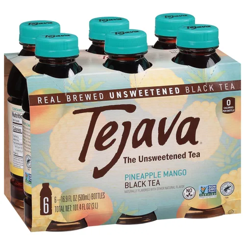 Vista 12 de Tejava Té helado negro con limón, paquete de 6, botellas de PET de 16.9oz, sin azúcar, sin OGM, kosher, sin azúcar ni edulcorantes, sin calorías