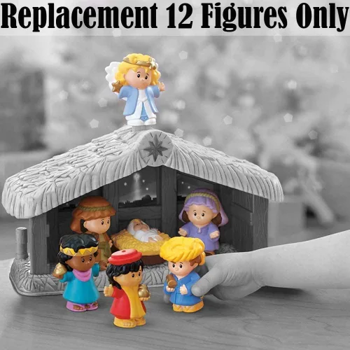 Vista 2 de Piezas de repuesto para Fisher Price Little People Christmas Story - J2404 ~ figuras de camello, burros, ovejas, sabios, María, José, ángel, bebé