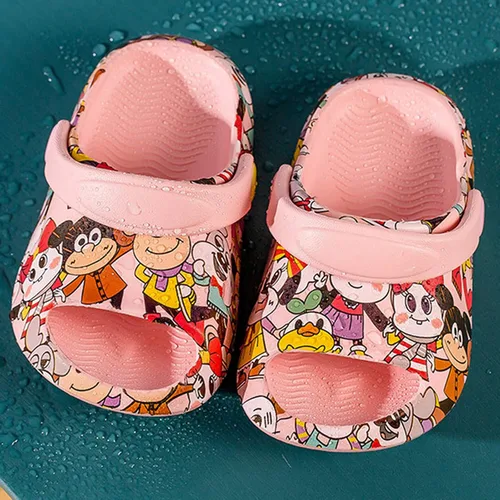 Vista 2 de Sandalias de bebé para niños pequeños con animales de dibujos animados, bonitas pantuflas antideslizantes para niños y niñas, talla 10