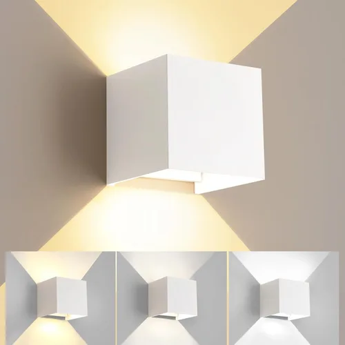 Vista 25 de 2 piezas de luces de pared G9 para exterior/interior, apliques de pared con luces hacia arriba y abajo, IP65 impermeables, iluminación moderna
