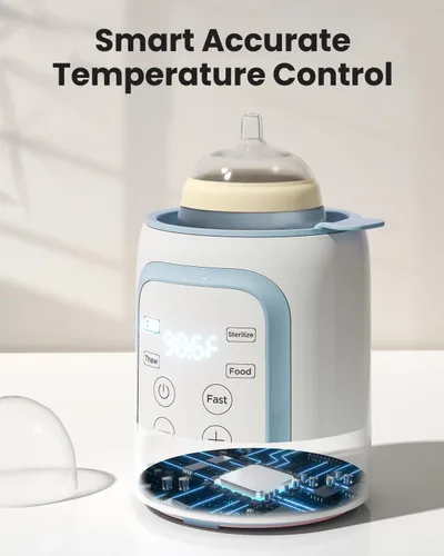 Vista 7 de Grownsy Calentador de biberones, calentador de leche rápido 8 en 1 para bebés con temporizador para leche materna o fórmula, control preciso de Azul