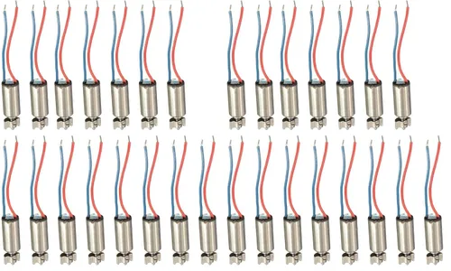 Vista 2 de DC Micro Vibración Motores 1.5V 3V 0.157 in x 0.669 in Paquete de 15 8000RPM-12000RPM, mini motores vibratorios cepillados sin núcleo de CC, motor