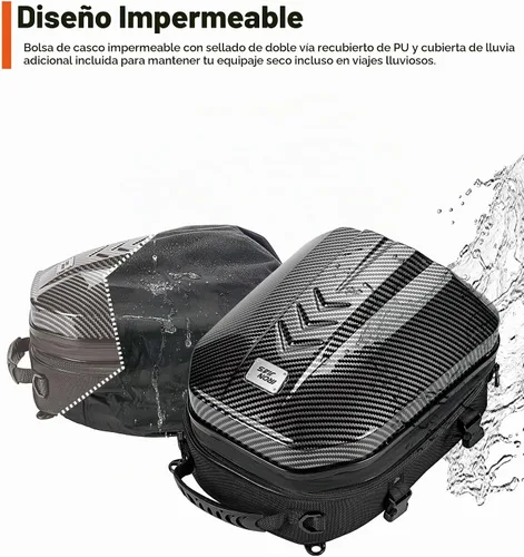 Vista 5 de Grapelet Mochila para motocicleta con carcasa rígida de ABS impermeable, bolsas de equipaje, bolsas para casco con almacenamiento ampliable, 24L-35L