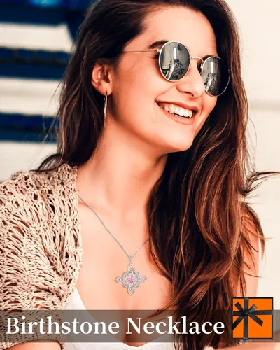 Vista 4 de BDL Genuine 925 Sterling Silver Birthstone Necklaces Pendants for Women Mom,Celtic KnotAnniversaryChristmas Gifts for Wife Girlfriend