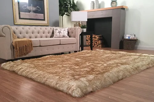 Vista 9 de LAMBZY Colección Lena - Alfombra cuadrada de piel de oveja sintética, súper suave, hipoalergénica, de primera calidad