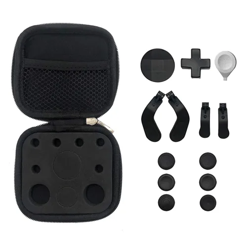 Vista 5 de 13 in 1 Metal Swap Thumbsticks Joysticks, Trigger Paddles, Dpads and Tool for Xbox One Elite Controller Series 2, Elite Series 2 Core (Black)