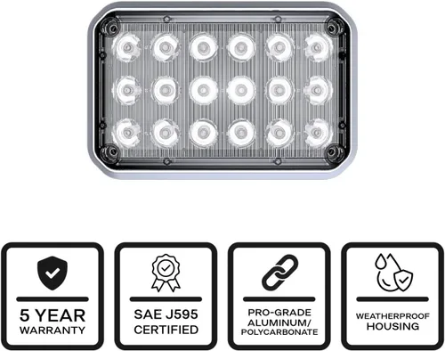 Vista 2 de Alpha-Z 6x4 LED Luz estroboscópica de emergencia (verde ámbar)