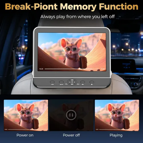 Vista 9 de Reproductor de DVD portátil de 10.51 pulgadas para coche con entrada HDMI