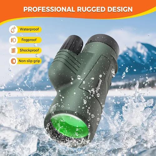 Vista 6 de Astromania Telescopio monocular 10x42 BAK4 monoculares de alta potencia para adultos Compact Portable Waterproof Monocular with Hand Strap