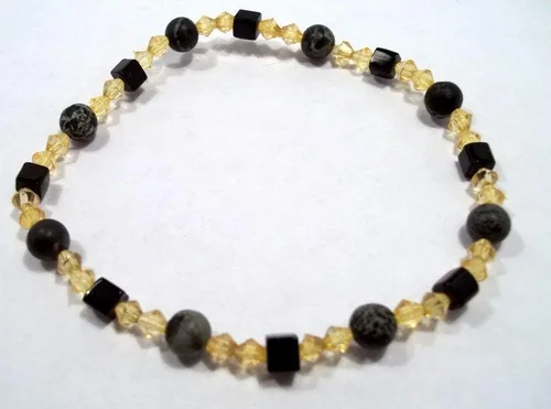 Vista 2 de Pulsera elástica de jaspe camafeo de 7 pulgadas