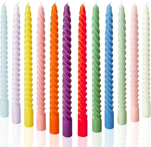 Vista 14 de MAITREYA Velas Cónicas de Color Crema Juego de 12 Velas para Decoración Bodas Fiestas Iglesia - Velas Sin Perfume Que No Gotean, 10 pulgadas