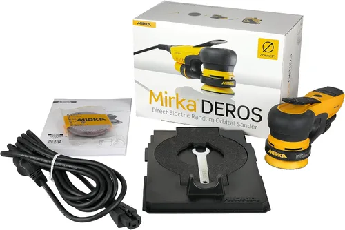 Vista 2 de Mirka DEROS 350X CV Lijadora orbital aleatoria eléctrica / 3 pulgadas / 0.197 in órbita/Lijadora potente y profesional para lijado sin polvo