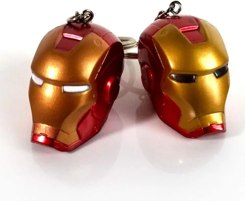 Vista 4 de GFDay Llavero de superhéroe Iron Man con figura de casco
