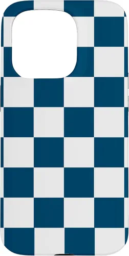 Vista 13 de Checkered Navy Blue and White Checkerboard Case for iPhone 17