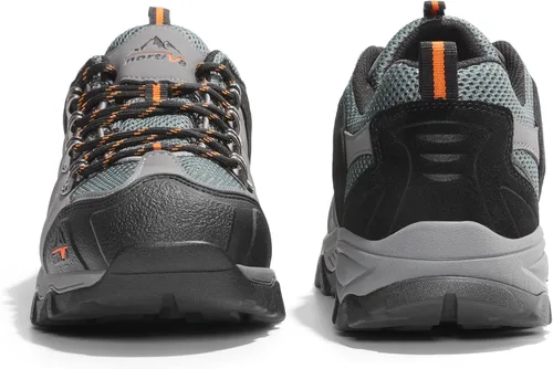 Vista 6 de NORTIV 8 Zapatos de senderismo impermeables para hombre, zapatos de senderismo de cuero para exteriores, senderismo, camping, caminata