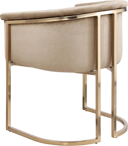 Vista 7 de Meridian Furniture 758Beige-C Tierra Collection Modern Silla de comedor tapizada contemporánea con lujoso terciopelo beige, acabado de latón