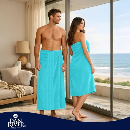 Vista 2 de DAN RIVER Paquete de 2 toallas de baño extra grandes de 35 x 70 pulgadas, toallas de baño grandes para adultos, juego de toallas de gran
