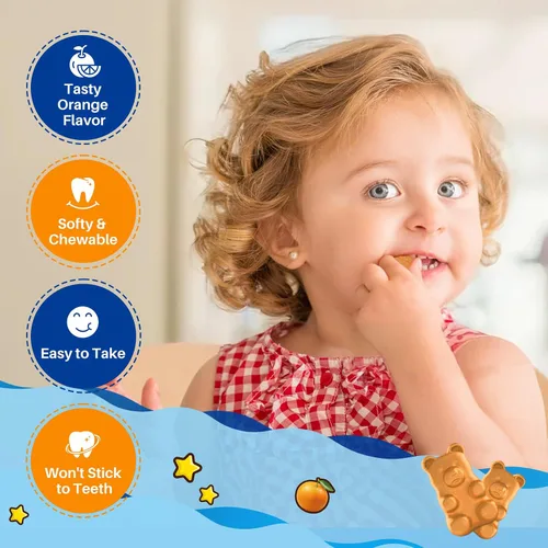 Vista 7 de Gomitas de magnesio para niños, con L-teanina, omega-3, vitamina B6, D3, zinc, gomitas de glicinato de magnesio para niños, para dormir, relajación