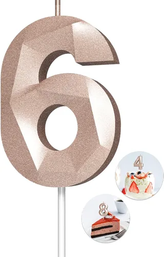 Vista 15 de Velas de cumpleaños con números (0 velas negras), forma de diamante 3D, decoración de pastel de feliz cumpleaños para niños y hombres, cumpleaños