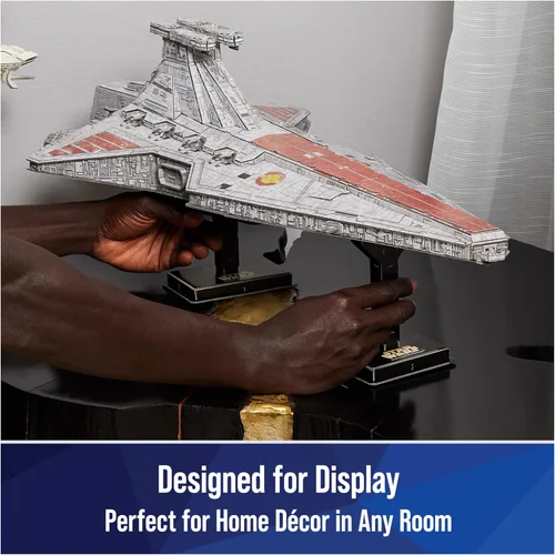 Vista 5 de 4D Build Star Wars Deluxe Venator Class Star Destroyer - Kit de modelo 3D, coleccionables de Star Wars y decoración de escritorio, rompecabezas