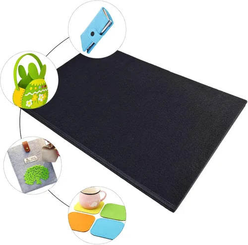 Vista 3 de Jtnohx - Fieltro rígido, hojas de fieltro de 2 mm de grosor para manualidades, cuadrados de tela de fieltro dura de 20,3 x 30,5 cm, 8 piezas