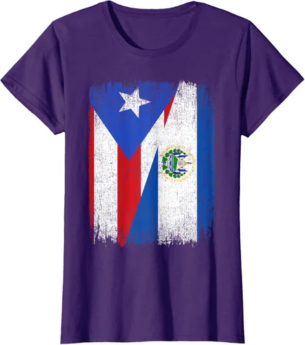 Vista 11 de Camiseta Half Puerto Rico El Salvador Flag Orgullo Salvadoreño Roots