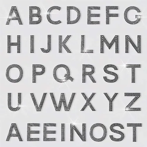 Vista 5 de 34 calcomanías de letras del alfabeto con diamantes de imitación, letras A-Z, autoadhesivas para planchar, calcomanías para autos, artes