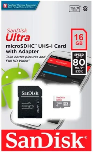 Vista 2 de SanDisk Ultra SDSQUNS-032G-GN3MN 32GB 80MB/s UHS-I Clase 10 tarjeta microSDHC Grey