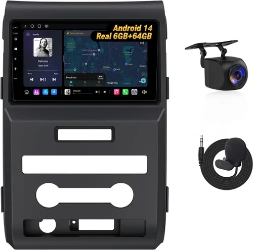 Vista 10 de Eonon Estéreo de coche de 9 pulgadas 4+64G para Ford F150 (2009-2014), Android 14 inalámbrico CarPlay y Android Auto, Bluetooth 5.4, pantalla táctil