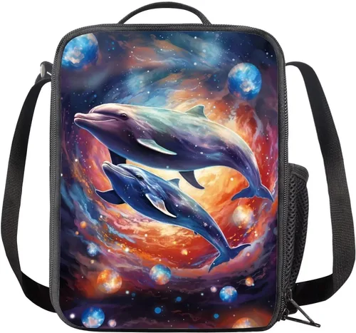 Vista 19 de INSTANTARTS Axolotl - Bolsa de almuerzo para niños, reutilizable, aislada, térmica, bolsa de almuerzo, bolsa de comida para niñas