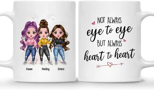 Vista 25 de Gossby Taza personalizada para madre y 1 hija, como madre como hija, regalos para madre, mejores tazas de café para madre, taza personalizada