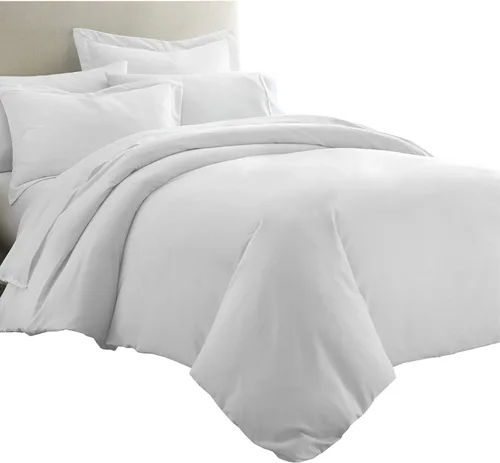 Vista 10 de Royal Tradition Juego de ropa de cama de viscosa de bambú sólido de 7 piezas, funda de edredón y fundas de almohada con sábanas, color beige
