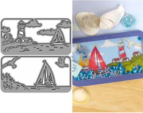Vista 9 de DzIxY Casas Troqueles de corte de metal para kit de fabricación de tarjetas, troquelados de papel en relieve, plantillas de máquina de álbumes