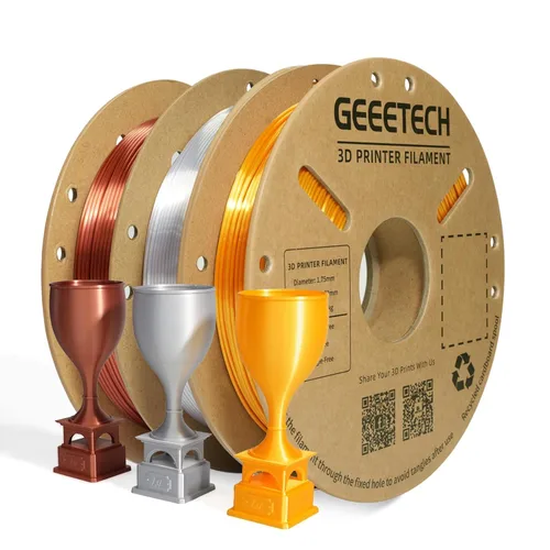 Vista 44 de GEEETECH Filamento PLA de color dorado sedoso de 0.069 libras, filamento de seda brillante para impresora 3D, carrete de 2.2 libras, precisión