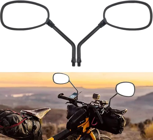Vista 4 de Espejos laterales retrovisores para manillar de motocicleta, 0.394 in para Honda Sports Bike Cruiser Chopper Dirt Bike Scooter